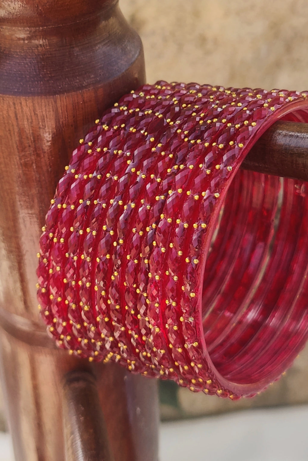 Original (Red) Indian raindrop (Imported) glass bangles (12 piece/ one dozen)
