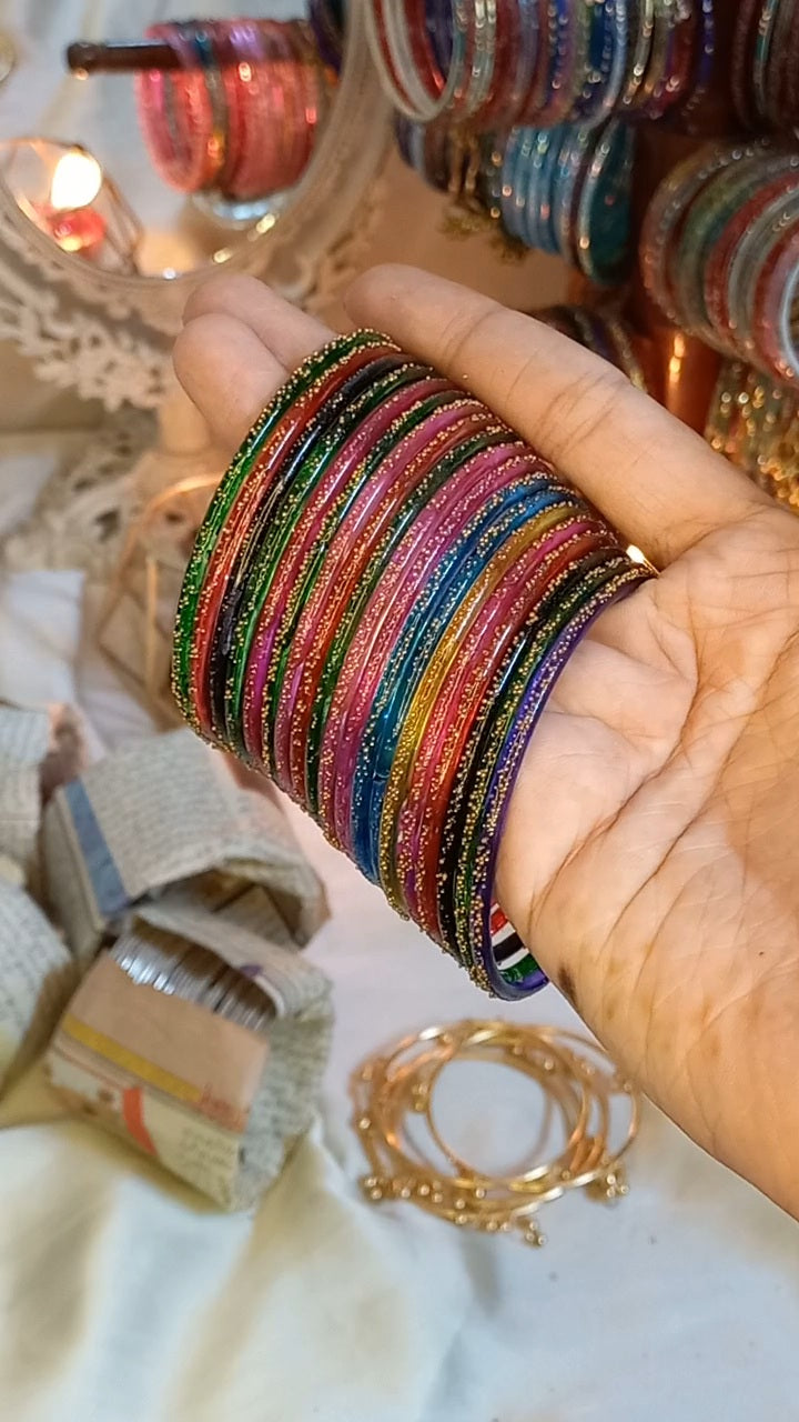 Pakistani raindrop glass bangles (12 piece/ one dozen)