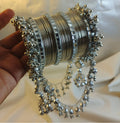 New steel Metal Bangle's set,mirror jhoola style kangan