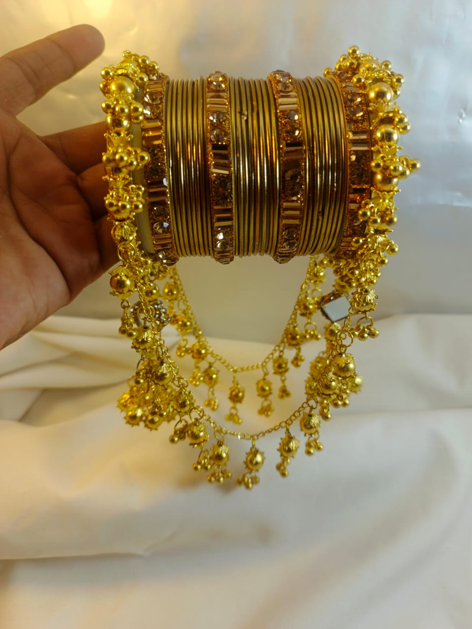 New steel Metal Bangle's set,mirror jhoola style kangan