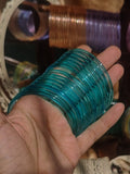 Glass jelly bangles Sea green (3 mm)